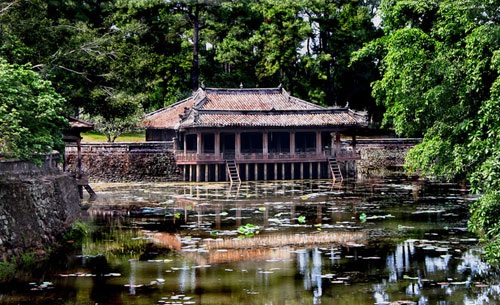 Tu Duc Tomb is surrounded by pine forest